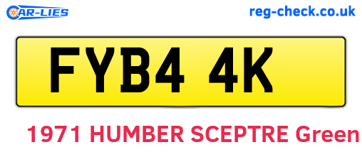 FYB44K are the vehicle registration plates.