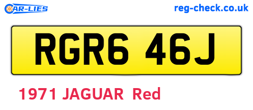 RGR646J are the vehicle registration plates.