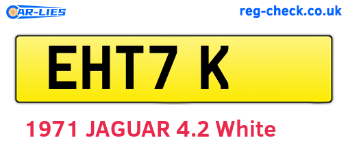 EHT7K are the vehicle registration plates.