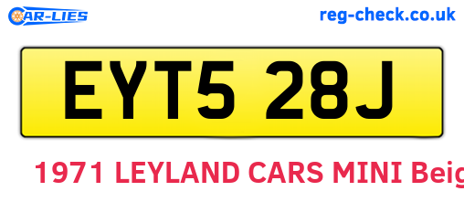 EYT528J are the vehicle registration plates.
