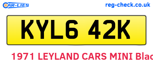 KYL642K are the vehicle registration plates.