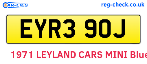 EYR390J are the vehicle registration plates.