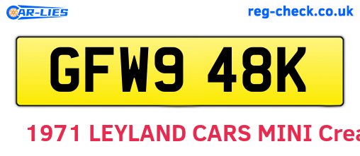 GFW948K are the vehicle registration plates.