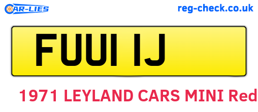 FUU11J are the vehicle registration plates.