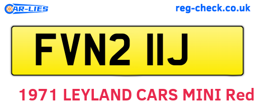 FVN211J are the vehicle registration plates.