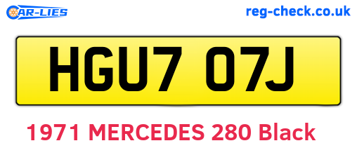 HGU707J are the vehicle registration plates.