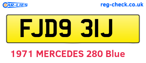 FJD931J are the vehicle registration plates.