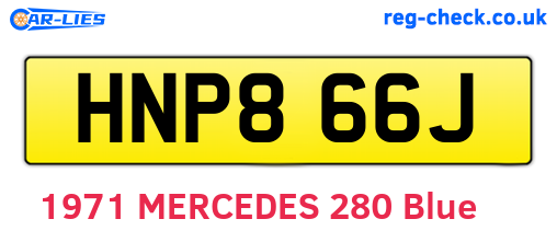 HNP866J are the vehicle registration plates.