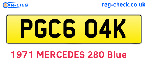 PGC604K are the vehicle registration plates.