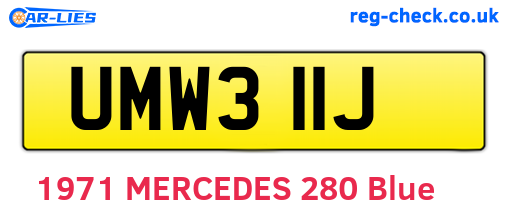 UMW311J are the vehicle registration plates.