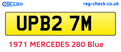 UPB27M are the vehicle registration plates.
