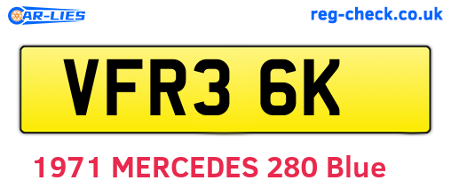 VFR36K are the vehicle registration plates.