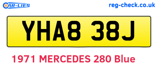 YHA838J are the vehicle registration plates.