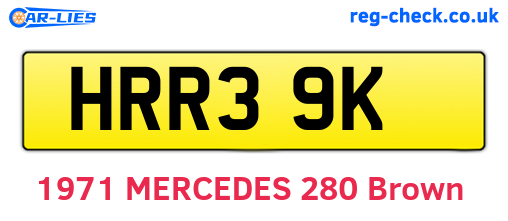 HRR39K are the vehicle registration plates.