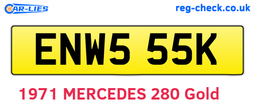 ENW555K are the vehicle registration plates.