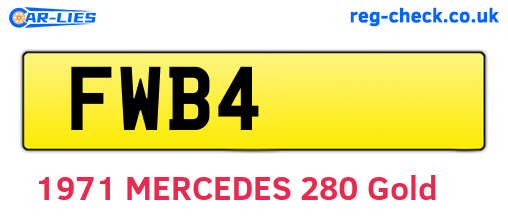 FWB4 are the vehicle registration plates.