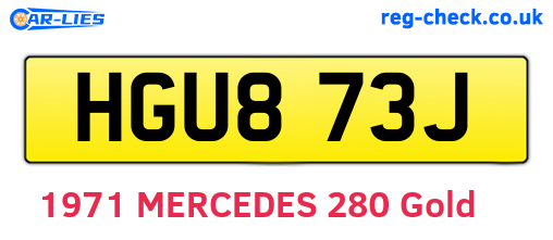 HGU873J are the vehicle registration plates.