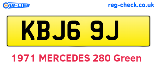 KBJ69J are the vehicle registration plates.