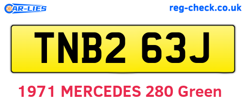 TNB263J are the vehicle registration plates.
