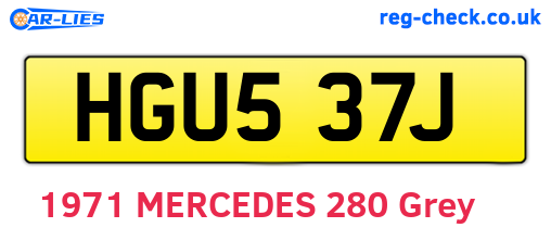 HGU537J are the vehicle registration plates.