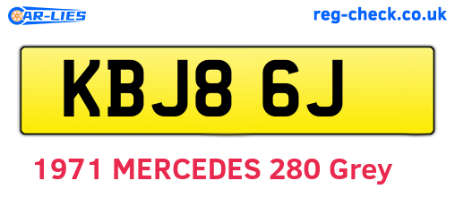 KBJ86J are the vehicle registration plates.