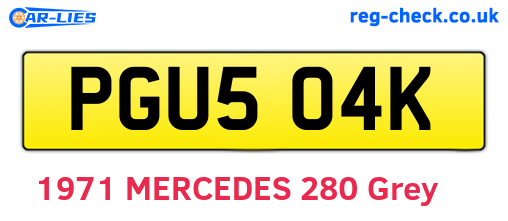 PGU504K are the vehicle registration plates.
