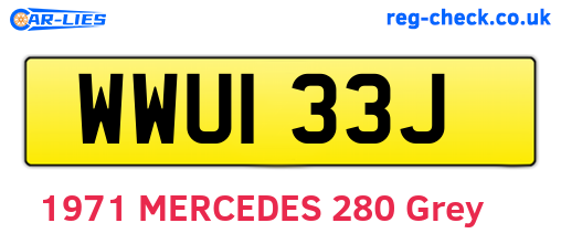 WWU133J are the vehicle registration plates.