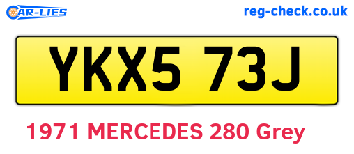 YKX573J are the vehicle registration plates.