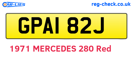 GPA182J are the vehicle registration plates.