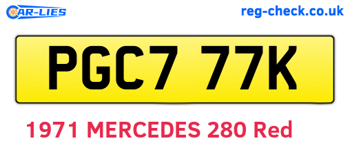 PGC777K are the vehicle registration plates.