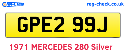 GPE299J are the vehicle registration plates.