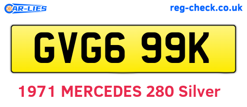 GVG699K are the vehicle registration plates.