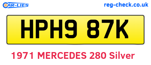HPH987K are the vehicle registration plates.