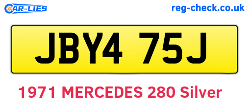 JBY475J are the vehicle registration plates.