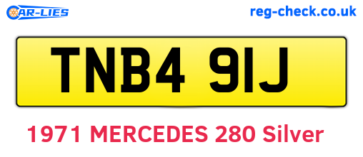 TNB491J are the vehicle registration plates.