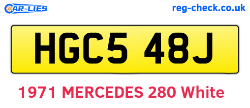 HGC548J are the vehicle registration plates.