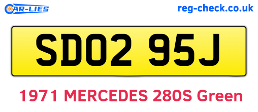 SDO295J are the vehicle registration plates.