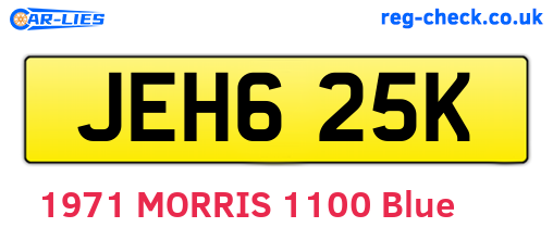 JEH625K are the vehicle registration plates.