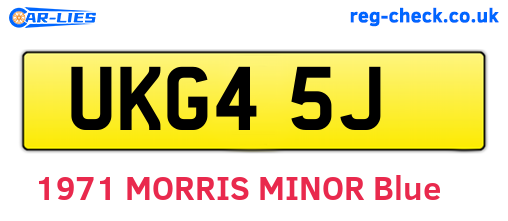 UKG45J are the vehicle registration plates.
