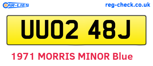 UUO248J are the vehicle registration plates.