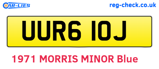 UUR610J are the vehicle registration plates.