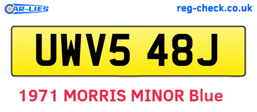 UWV548J are the vehicle registration plates.