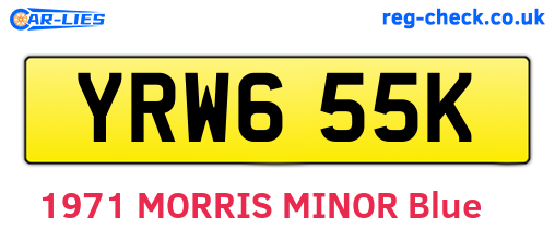 YRW655K are the vehicle registration plates.