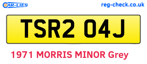 TSR204J are the vehicle registration plates.