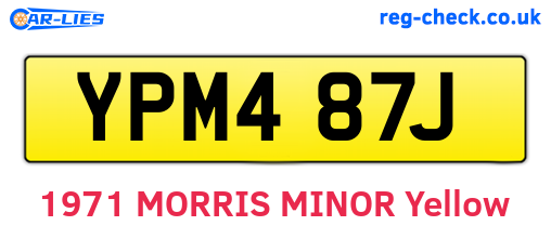 YPM487J are the vehicle registration plates.