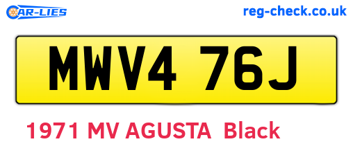 MWV476J are the vehicle registration plates.