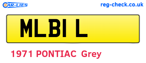 MLB1L are the vehicle registration plates.