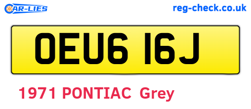 OEU616J are the vehicle registration plates.