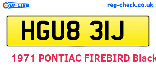 HGU831J are the vehicle registration plates.