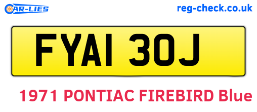 FYA130J are the vehicle registration plates.